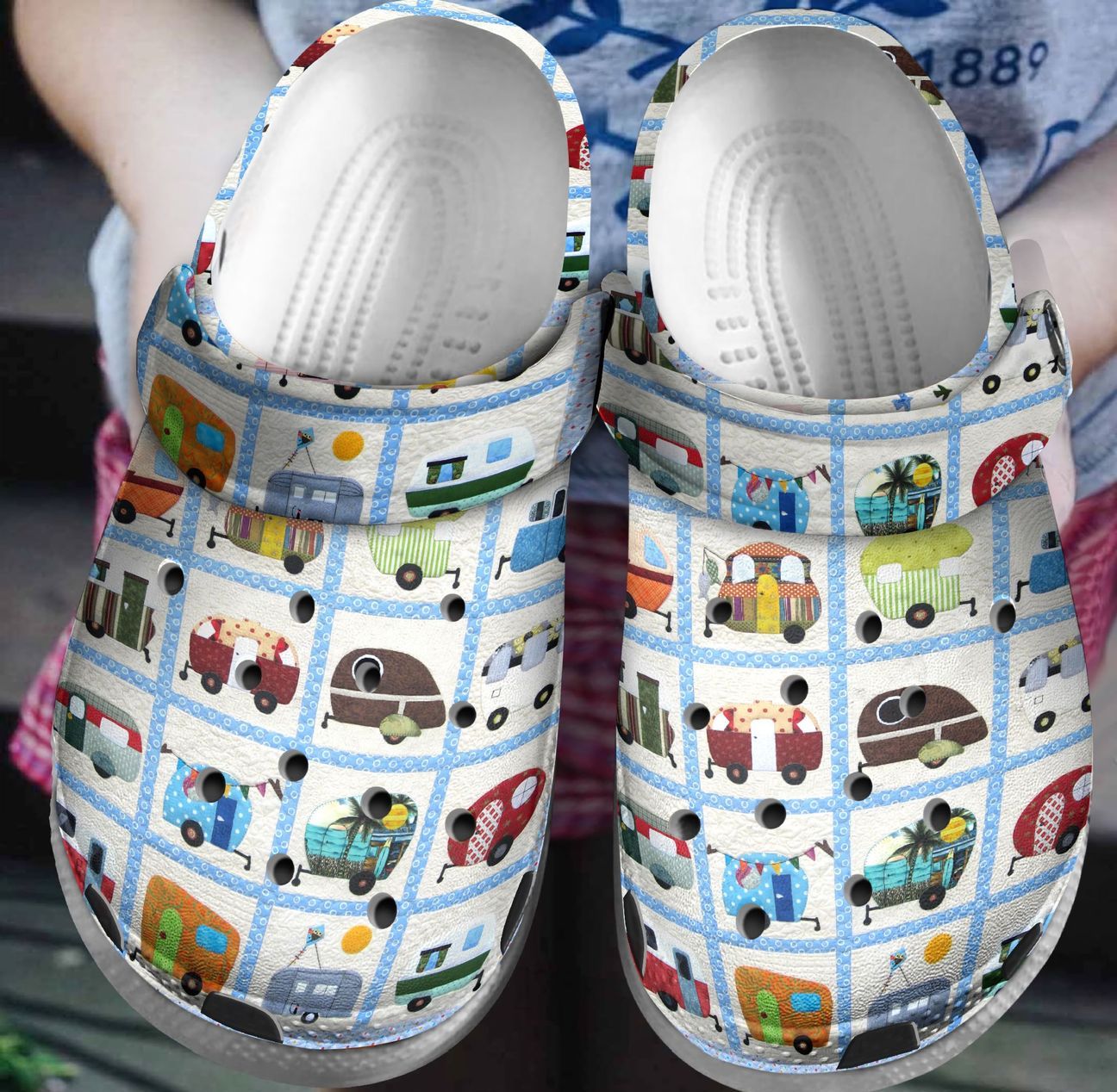 Retro Caravan Personalized Clog, Custom Name, Text, Color, Number Fashion Style For Women, Men, Kid, Print 3D 3D