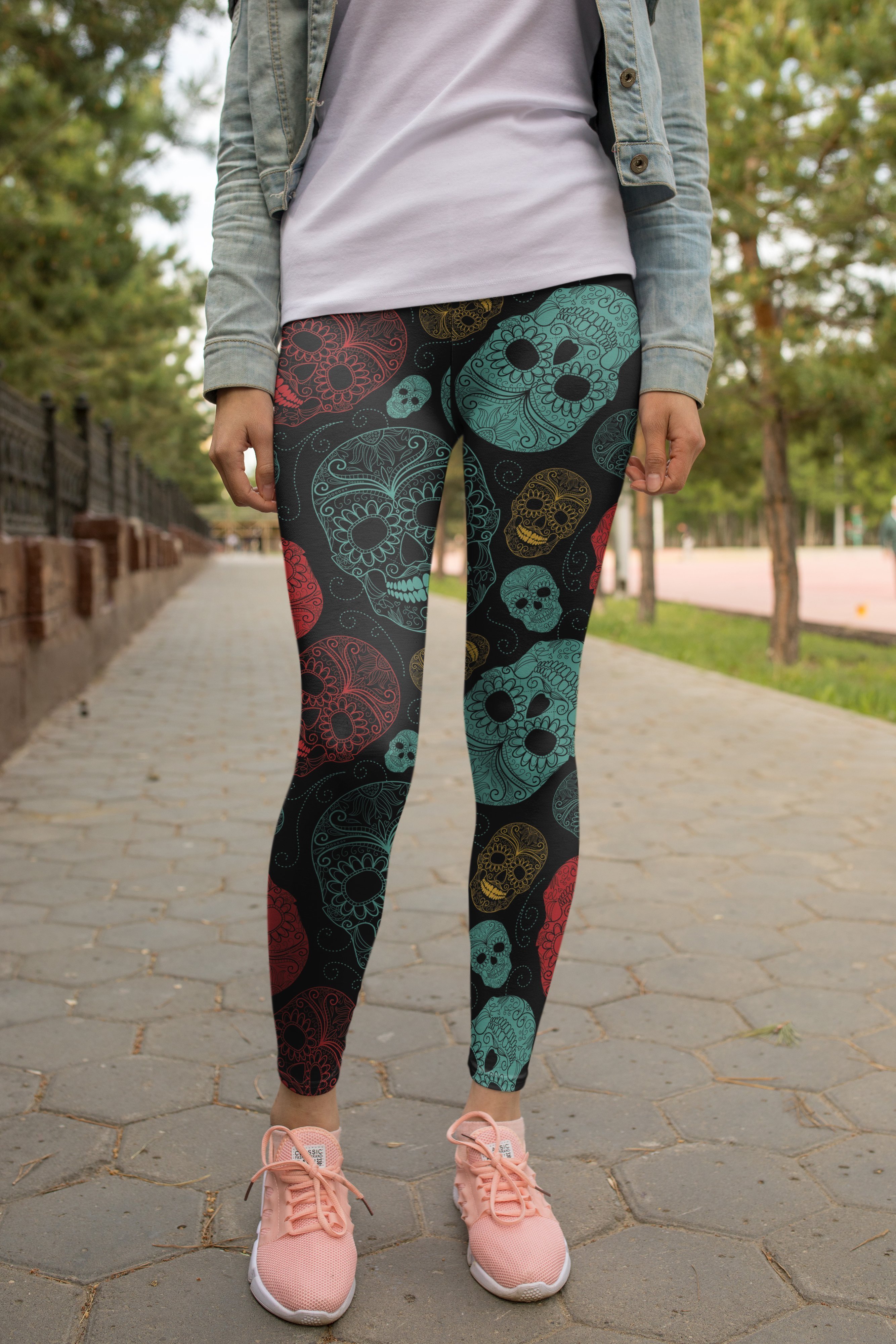 3D All Over Print Skull Color Legging