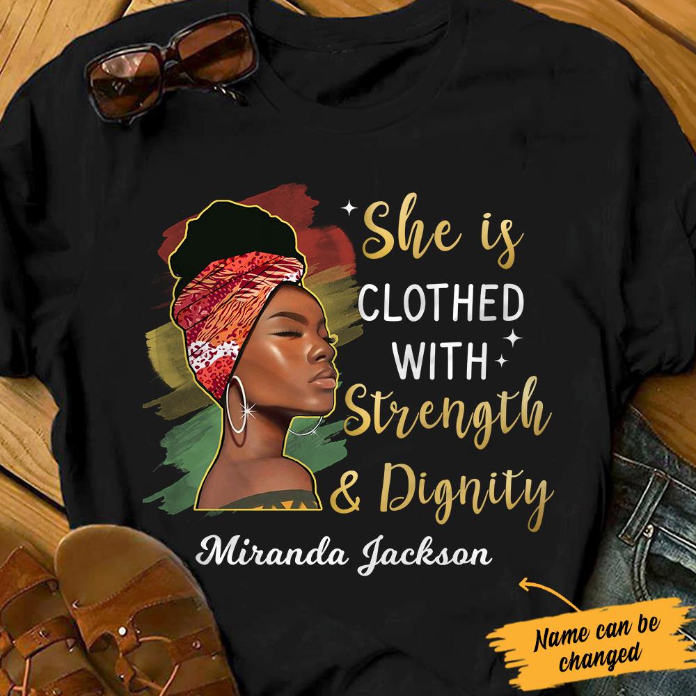 Personalized Bwa Clothed  With Strength And Dignity T Shirt