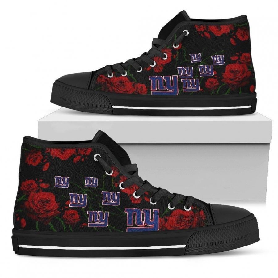 Lovely Rose Thorn Incredible New York Giants High Top Shoes #624