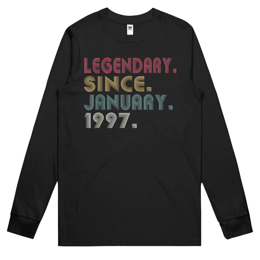 Legendary Since January 1997 25Th Birthday 25 Years Gifts Long Sleeve T Shirts