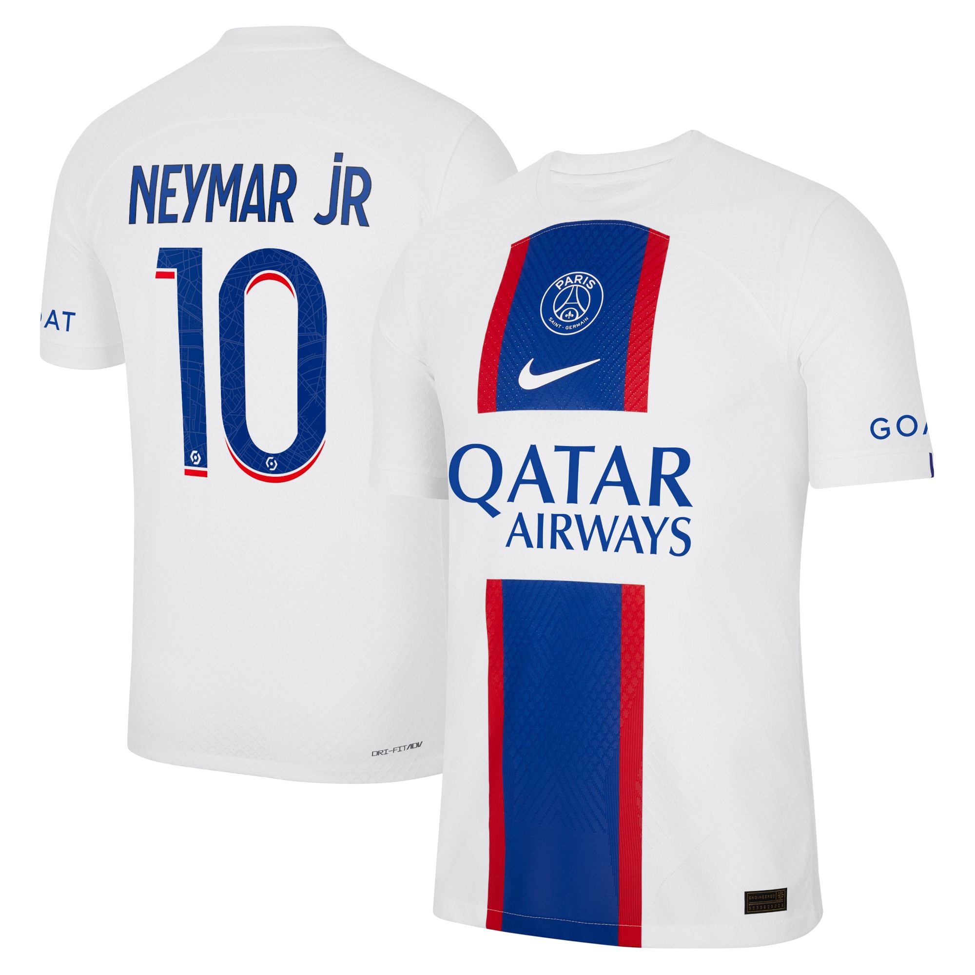 Neymar Jr. Paris Saint-Germain 2022/23 Third Vapor Match Authentic Player Jersey – White