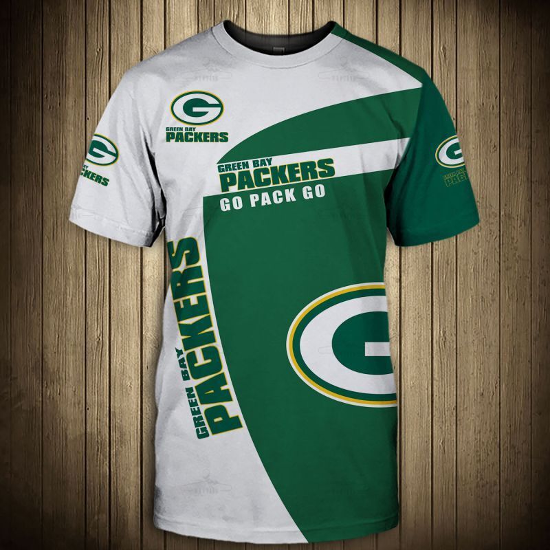 Green Bay Packers T-Shirt 3D &Quot;Go Pack Go&Quot; Short Sleeve