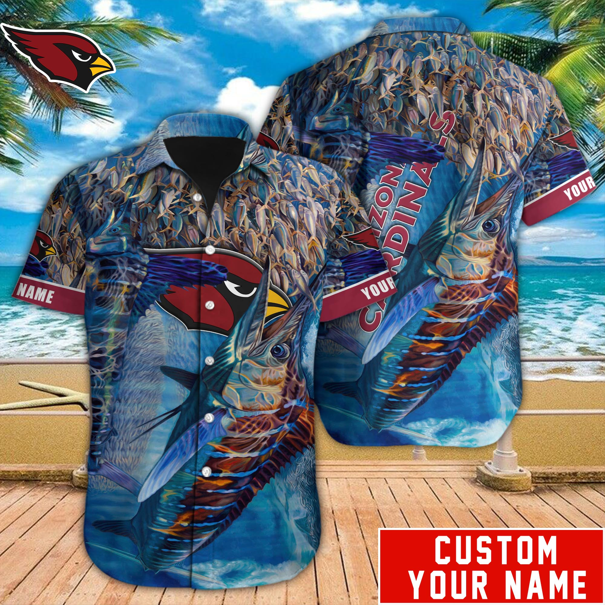 Arizona Cardinals Nfl-Hawaiian Shirt Custom M-39567