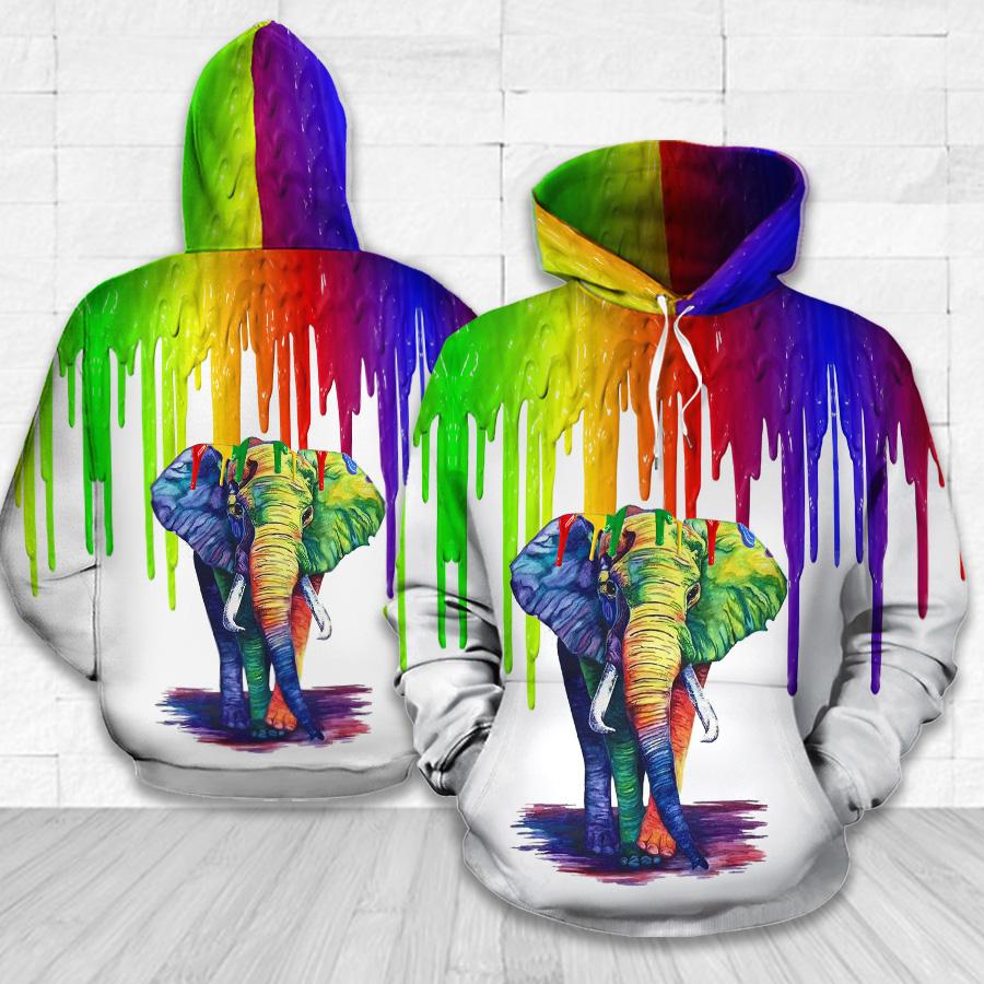 Water Color Elephant Hoodie + Tshirt Made In Usa 3D Unisex Shirts, Sweatshirt, Hoodie Size S – 5Xl