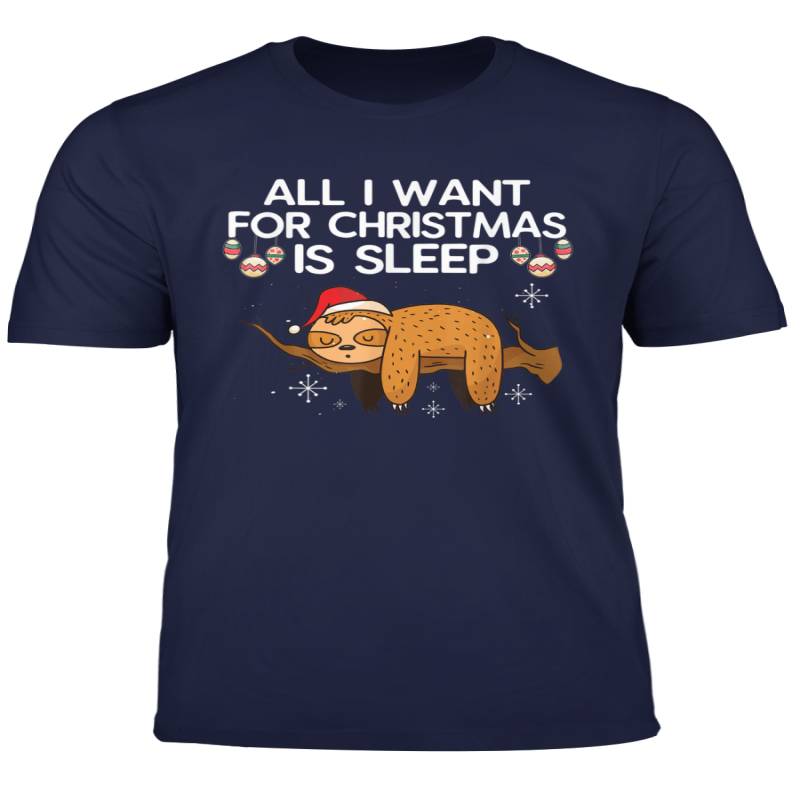 All I Want For Christmas Is Sleep Sloth Lazy Animal Costume T Shirt