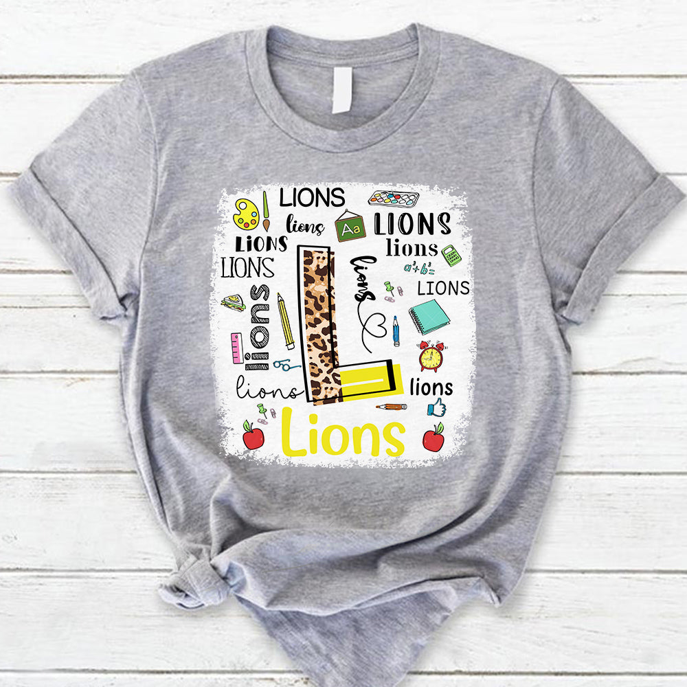 Lions School Mascot Teacher T- Shirt Ph99 Nh00