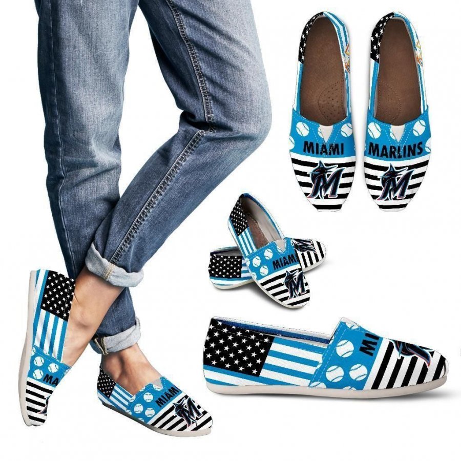 American Flag Miami Marlins Casual Shoes #144