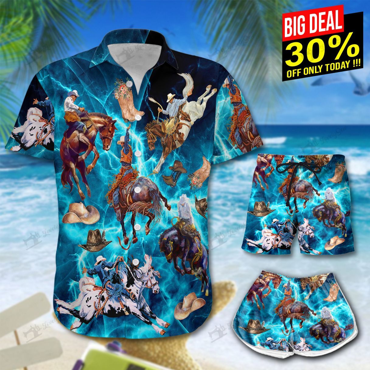 Horse Rodeo Hawaiian Shirt Shorts Ha95614