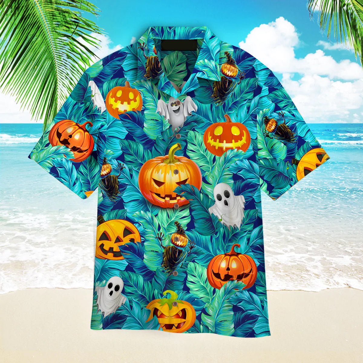 Tropical Halloween Pumpkin Ghost Devil Hawaii Shirt Ha53373