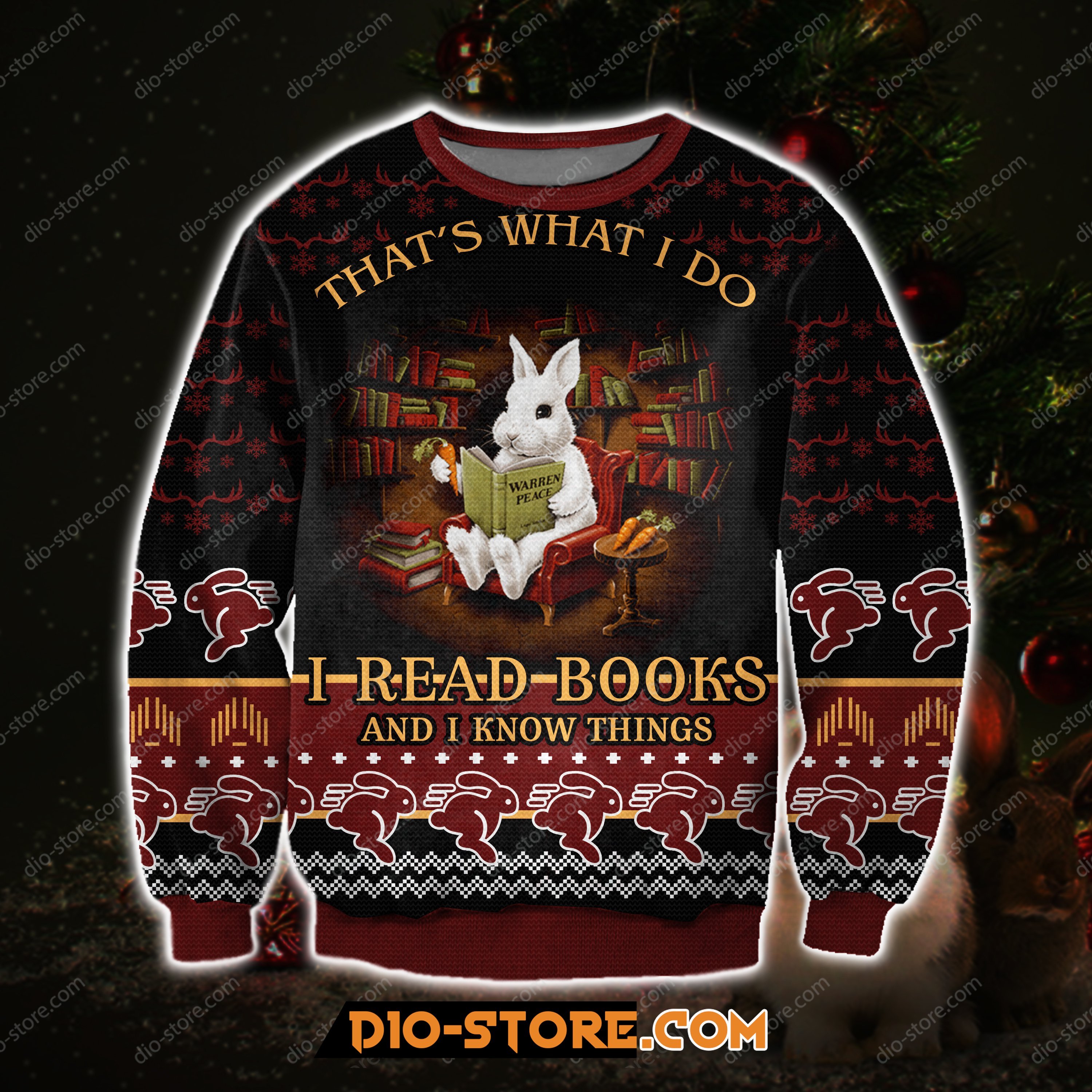 Rabbit Thats What I Do 3D Print Ugly Christmas Sweater Hoodie All Over Printed Cint10139