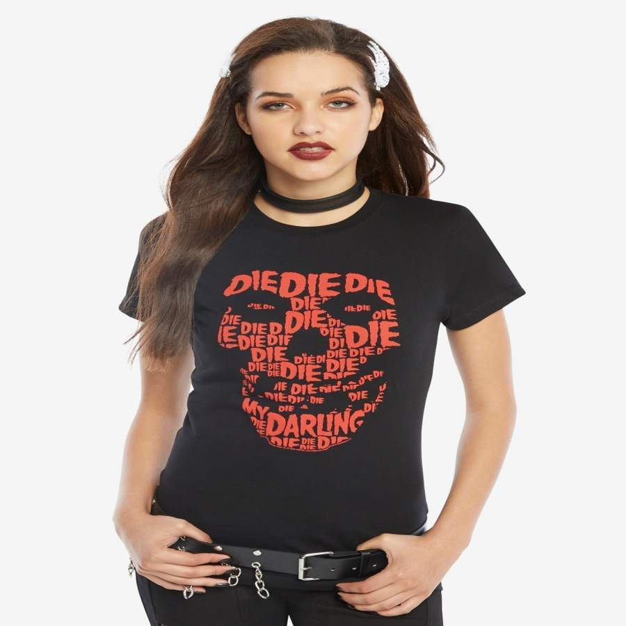 YPS Creative Personality Of Women’S T-Shirt Misfits Die Die My Darling Fiend Skull Girls T-Shirt Womens Funny T Shirts