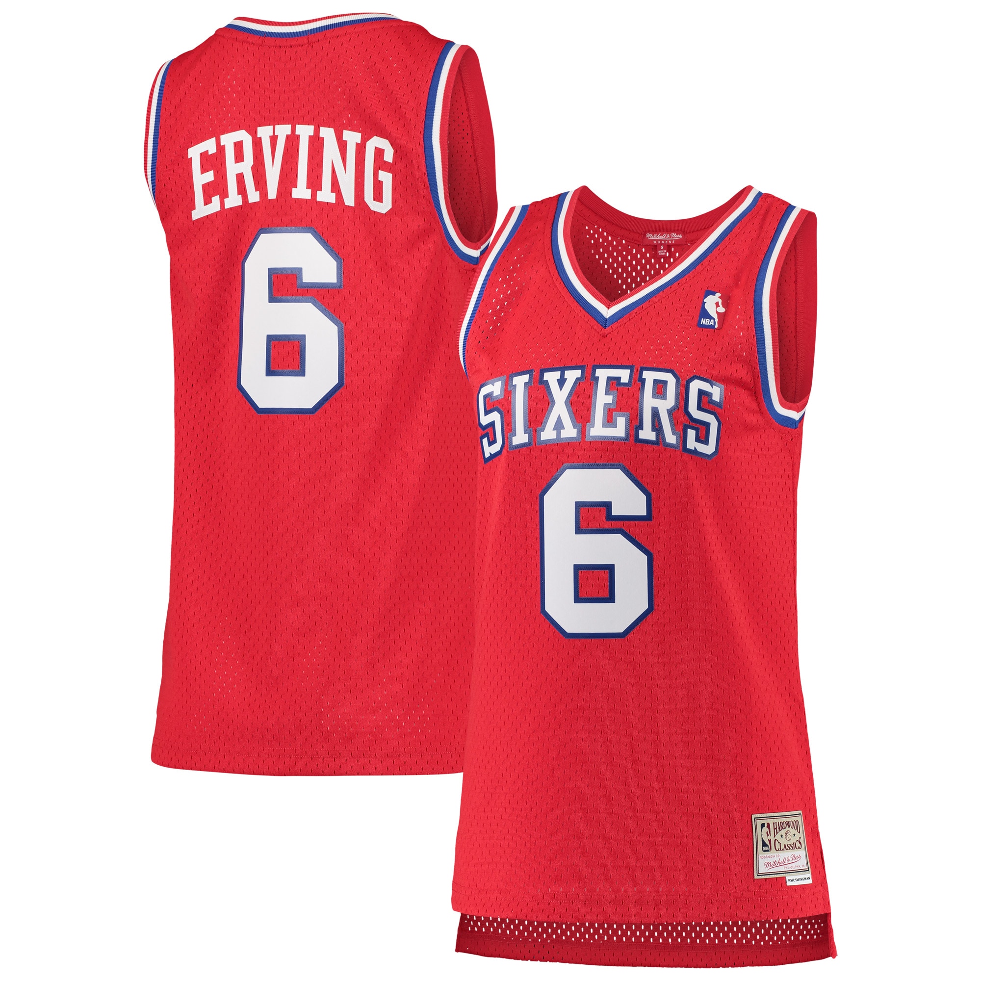 Women's Mitchell & Ness Julius Erving Red Philadelphia 76ers 1982-83 Hardwood Classics Swingman Jersey