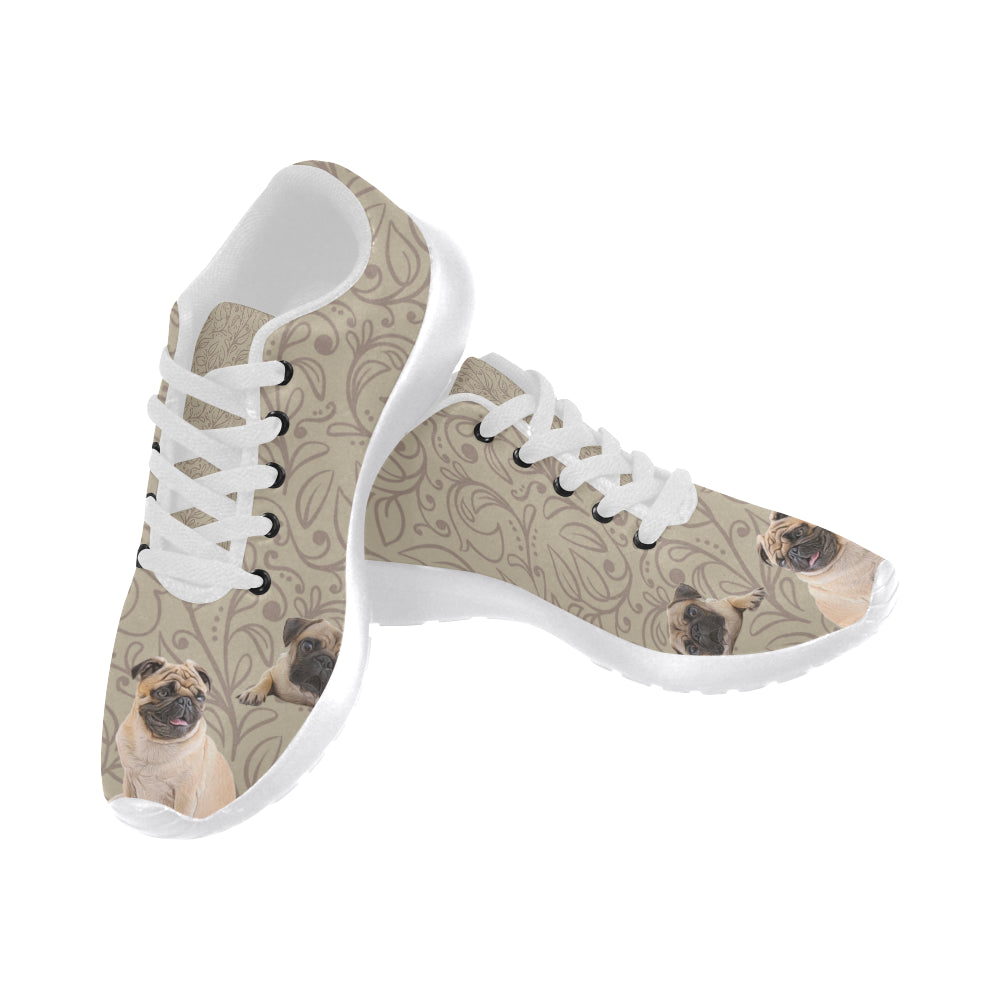 Pug Lover White Sneakers for Women