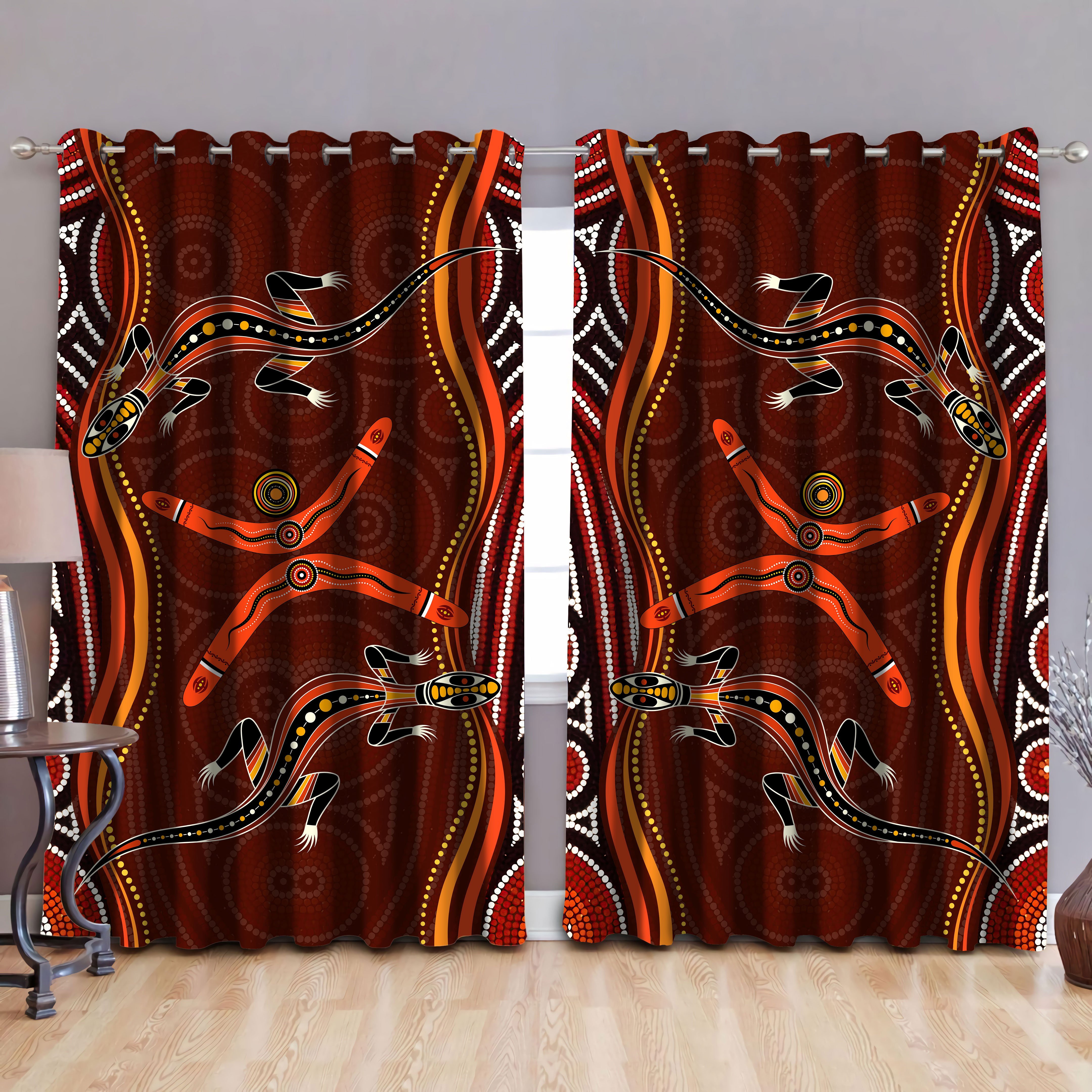 Aboriginal Naidoc Week Heal The Lizard 3D Print Curtain