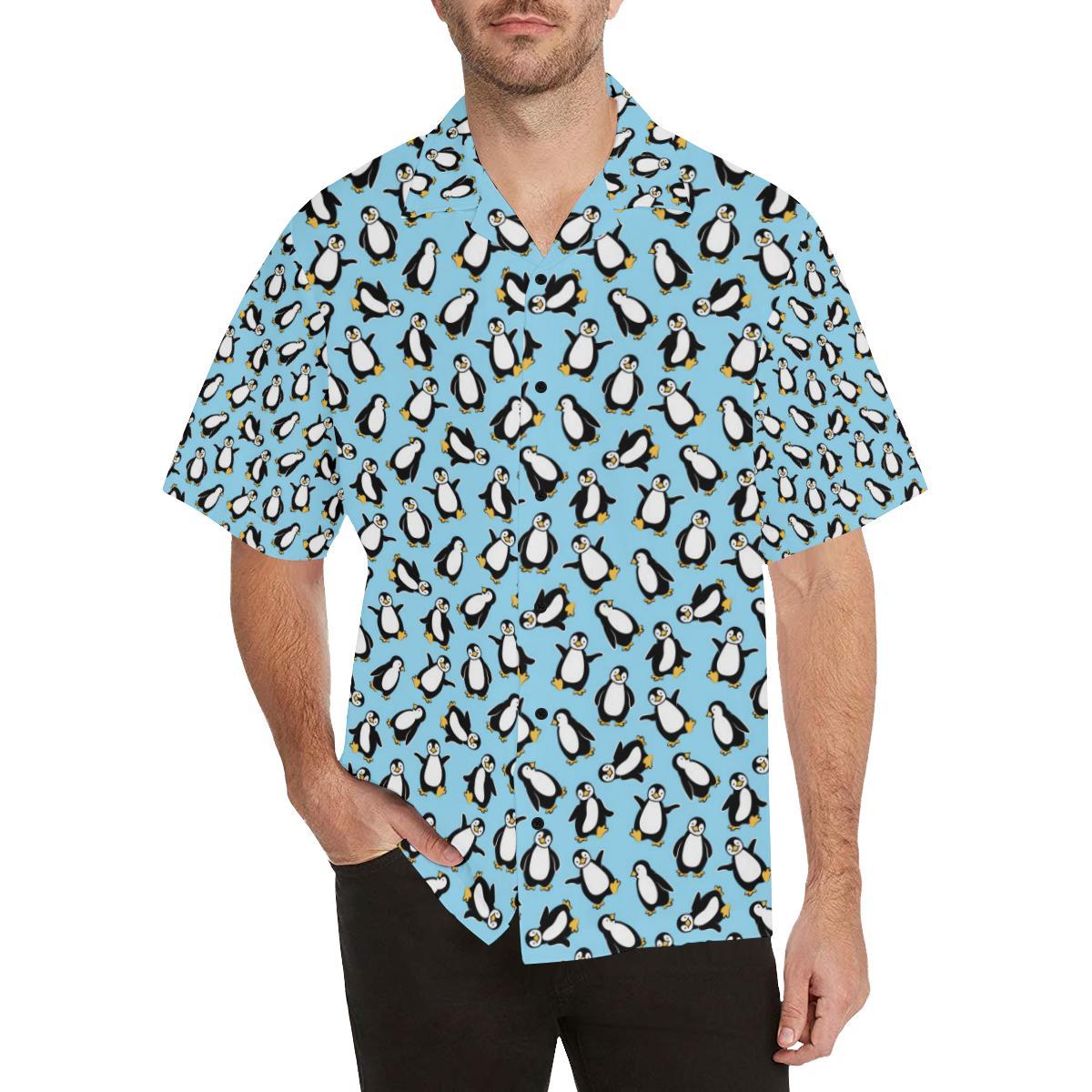 Penguin Happy Print Hawaiian Shirt