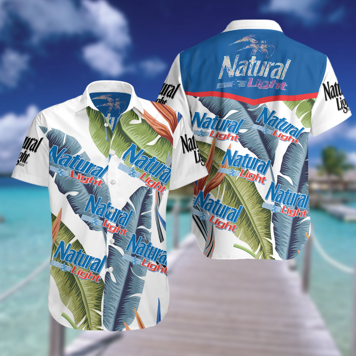 Natural Light Hawaii Beach Hawaii Shirts For Men Custom Hawaii Ha68148