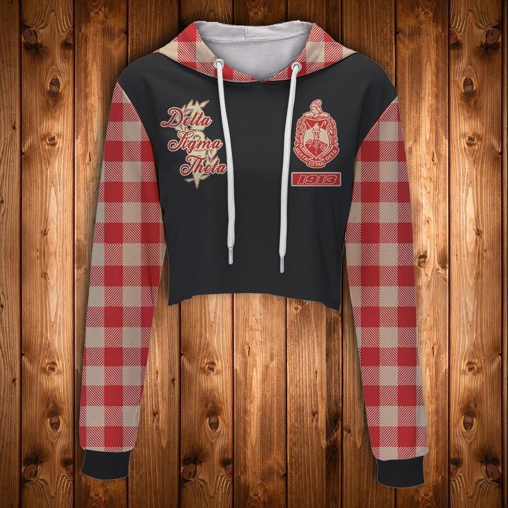 Wonder Print Hoodie – Living My Best Life Delta Sigma Theta Crop Hoodie