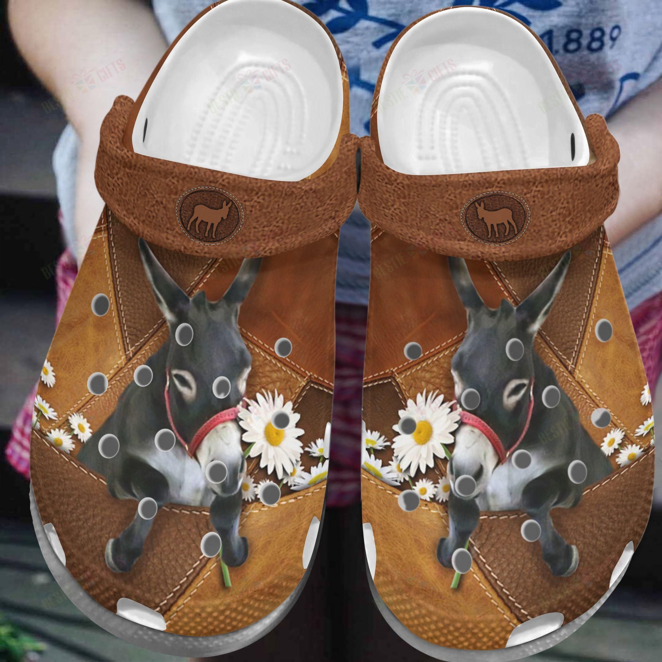 Donkey Crocs Classic Clog Whitesole Daisy Donkey Shoes