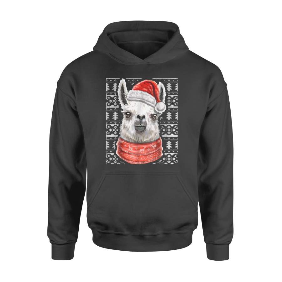 Ugly Christmas Sweater Llama Shirt Christmas Llama Gift Girl – Standard Hoodie