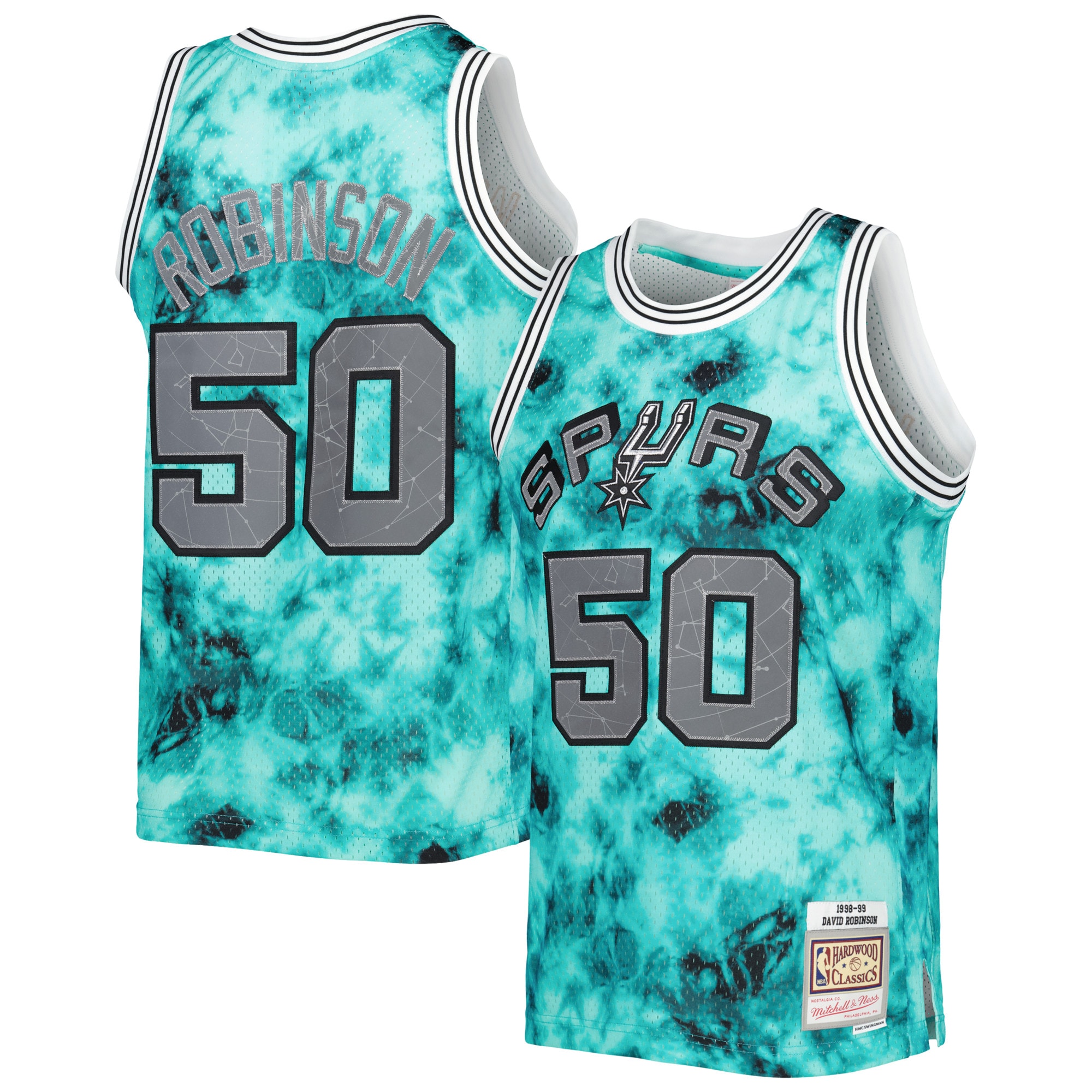 David Robinson San Antonio Spurs Mitchell & Ness 1998/99 Galaxy Swingman Jersey – Teal