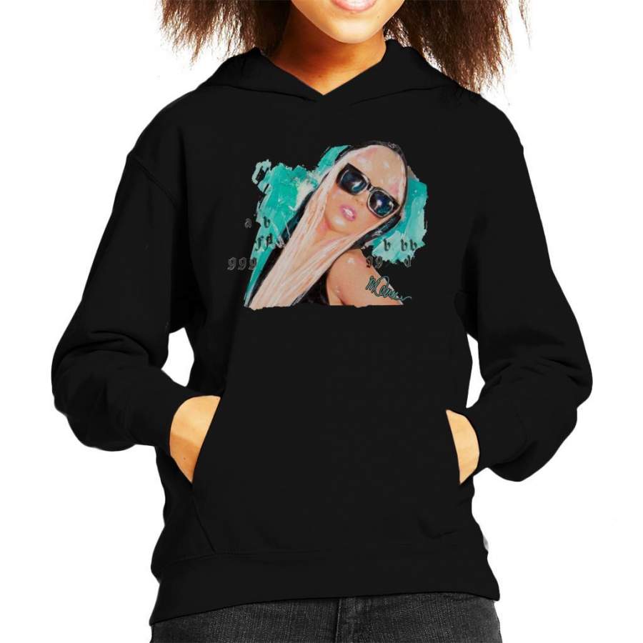 Sidney Maurer Original Portrait Of Lady Gaga Shades Kid’s Hooded Sweatshirt