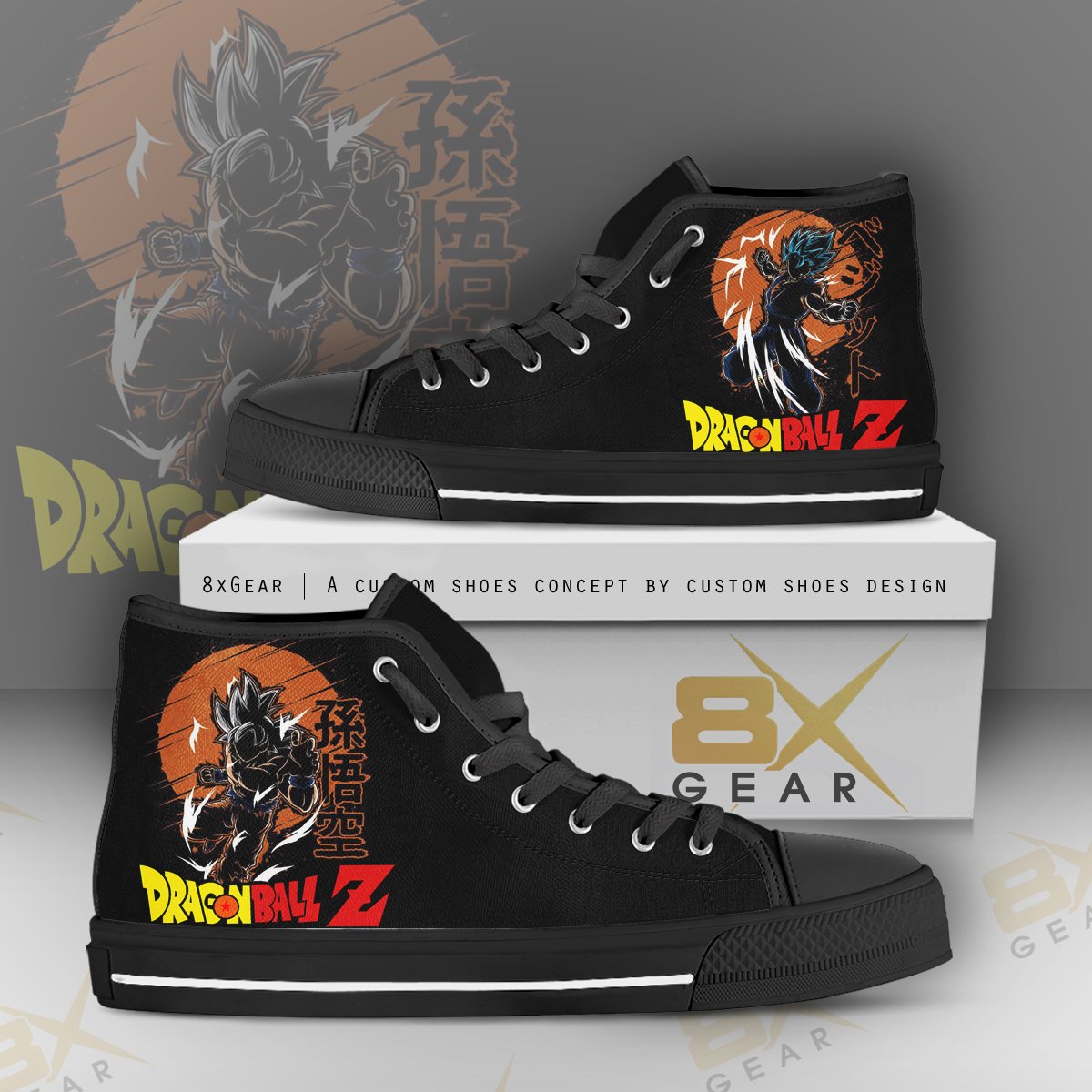 Dragon Ball Super High-Top Shoes Son Goku Shadow And Moon Anime Shoes Sneakers