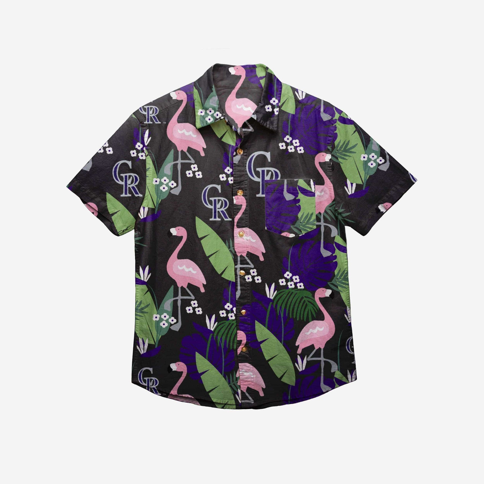 Colorado Rockies Floral Button Up Hawaii Shirt Ha110856