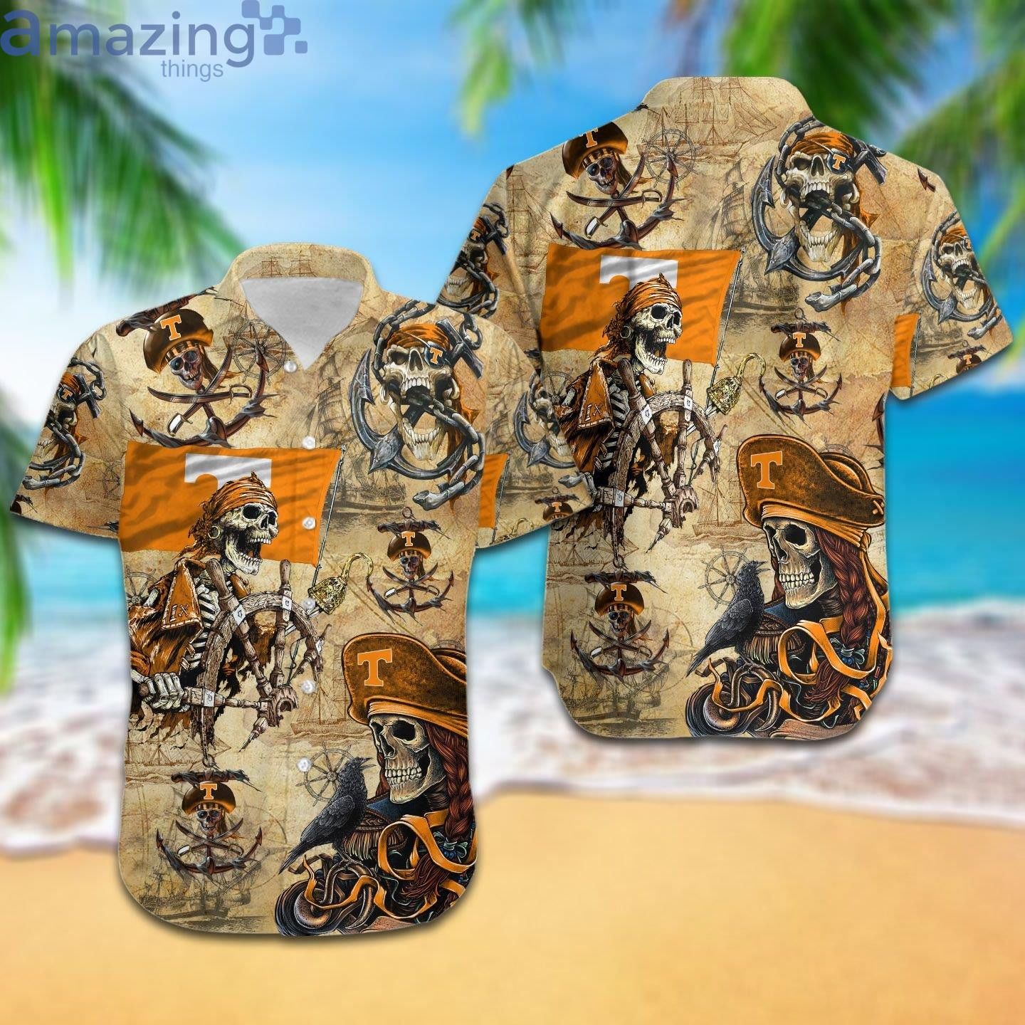 NCCA Tennessee Volunteers Skull Trendy Hawaiian Shirt Aloha Shirt