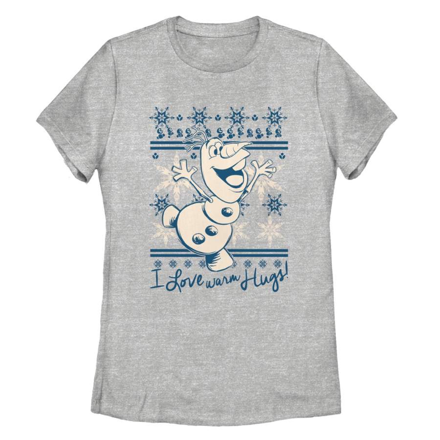 Frozen Women’s Christmas Warm Hugs  T Shirt