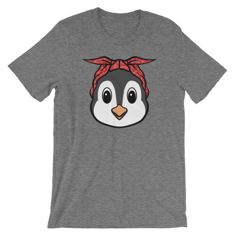 Crushtee Penguin Bandana T Shirt | Funny Flightless Bird Shirt | Cute Penguin Lover Tee | Short Sleeve Unisex TShirt | Bandanna Headband T shirt | Long Sleeve Hoodie