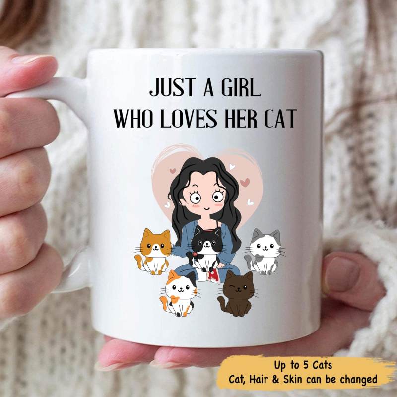 Just A Girl Who Loves Her Cat Personalized Mug