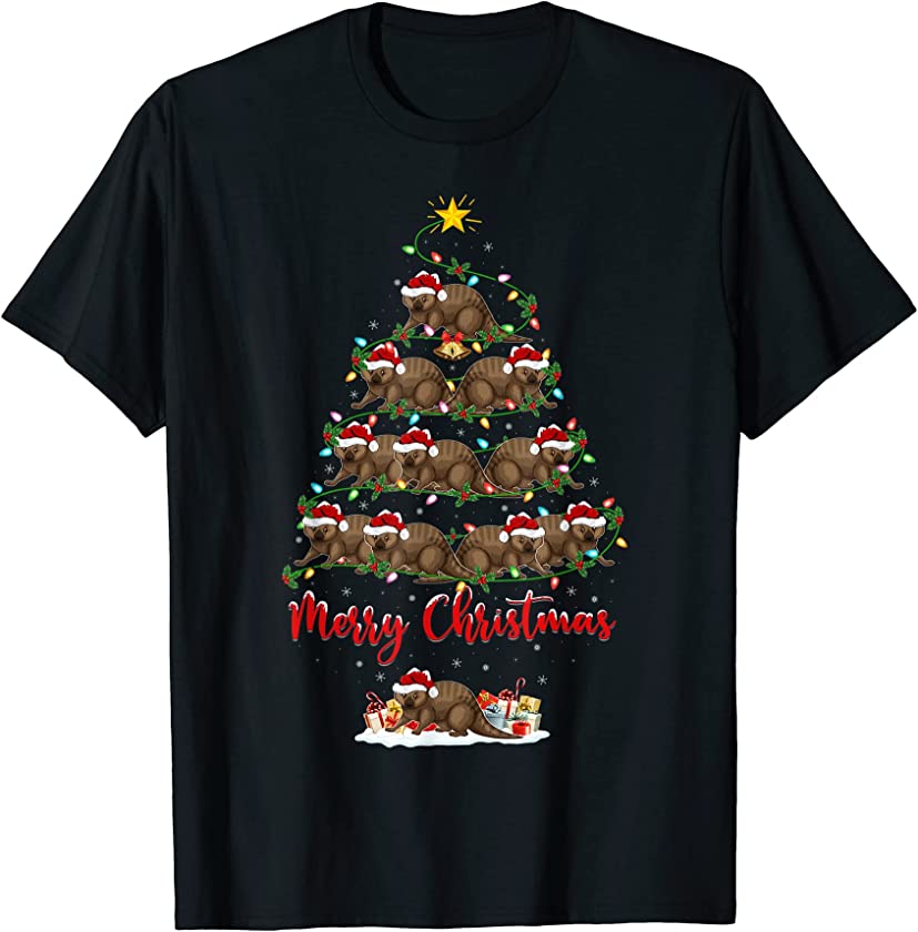 Quokka Animal Lover Matching Santa Quokka Christmas Tree T-Shirt