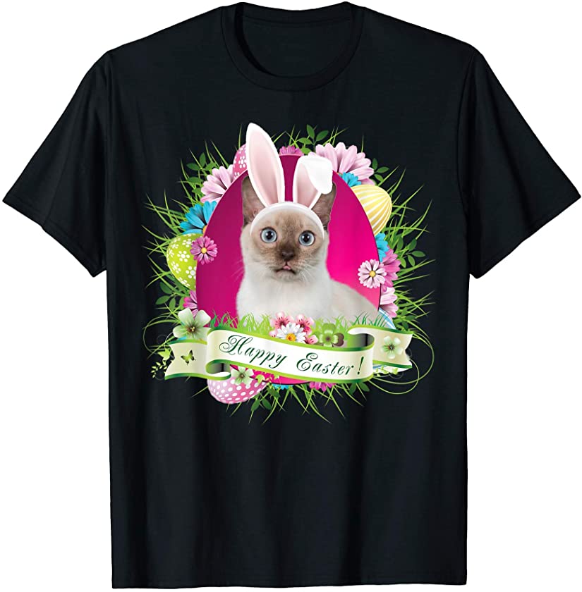 Bunny Tonkinese Cat Happy Easter Day Lover Egg Hunt Lovely T-Shirt