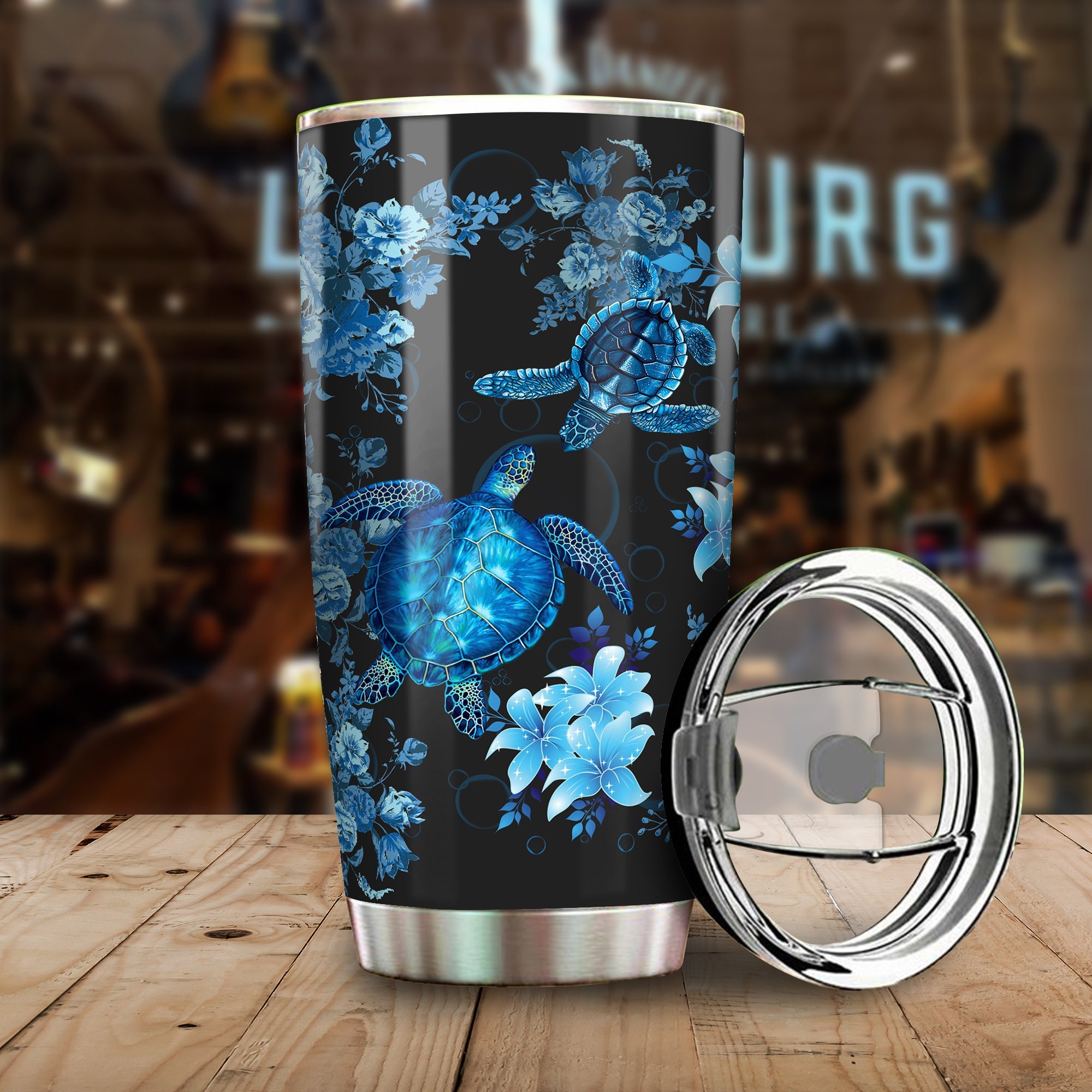 Blue Sea Turtle Hawaii All Over Print Tumbler Ha24733