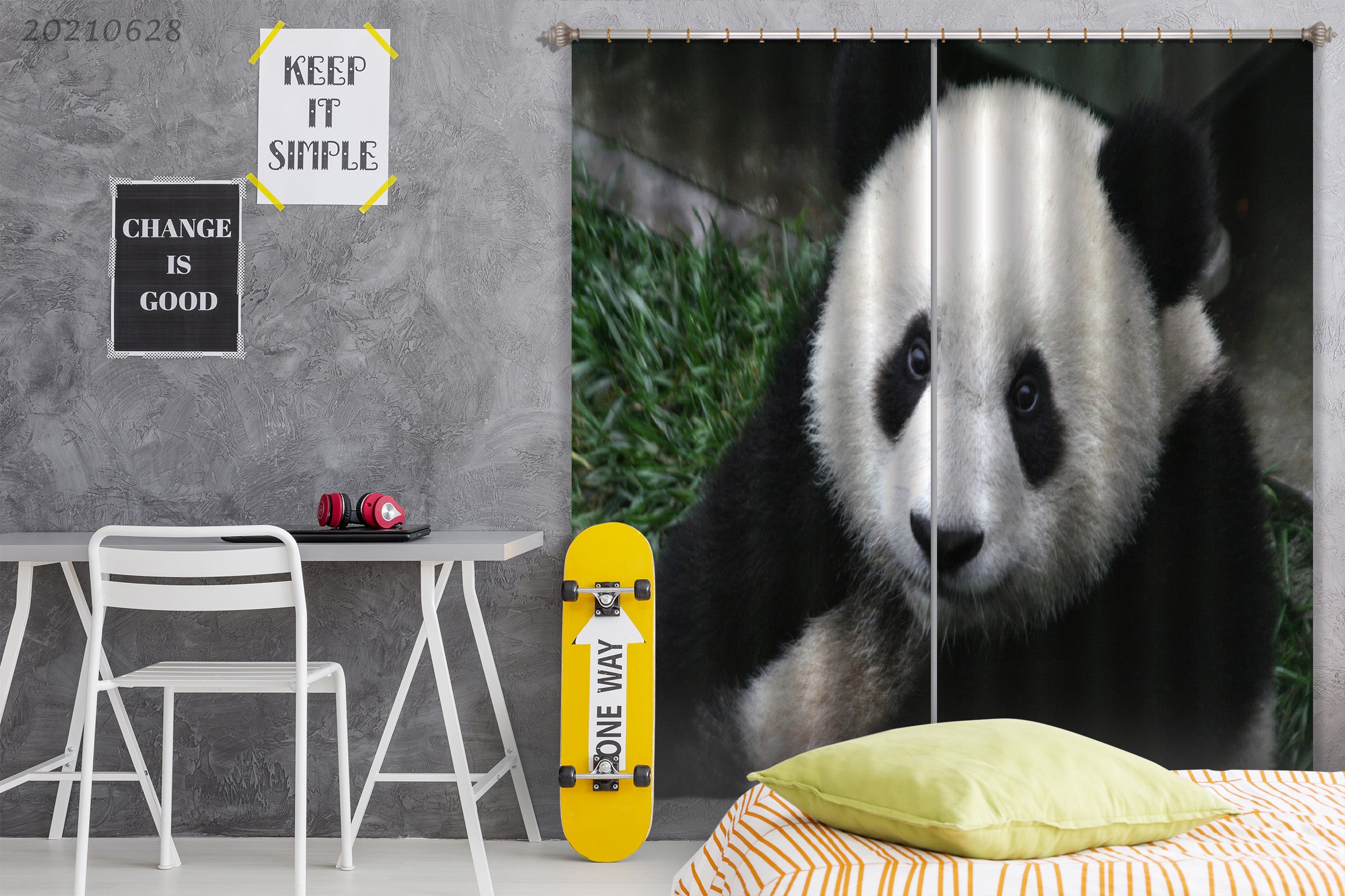 3D Wild Animal Panda Curtains And Drapes Lqh 200