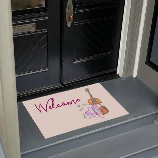 Violin, Ballet Shoes And Butterflies Welcome Doormat Welcome Mat House Warming Gift Home Decor Funny Doormat Gift Idea