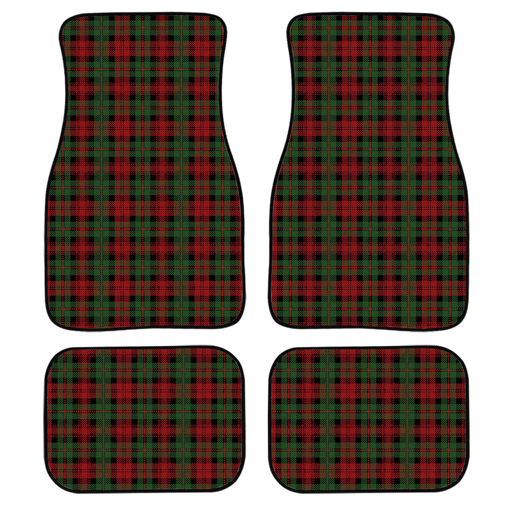 Christmas Tartan Pattern Print Front And Back Car Floor Mats, Front Car Mat