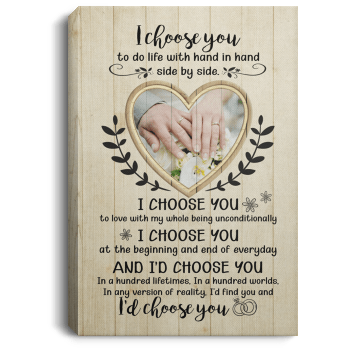 Couple I Choose You To Do Life With Hand In Hand Side By Side Framed Canvas And Poster, Wall Decor, Canvas Instructure
