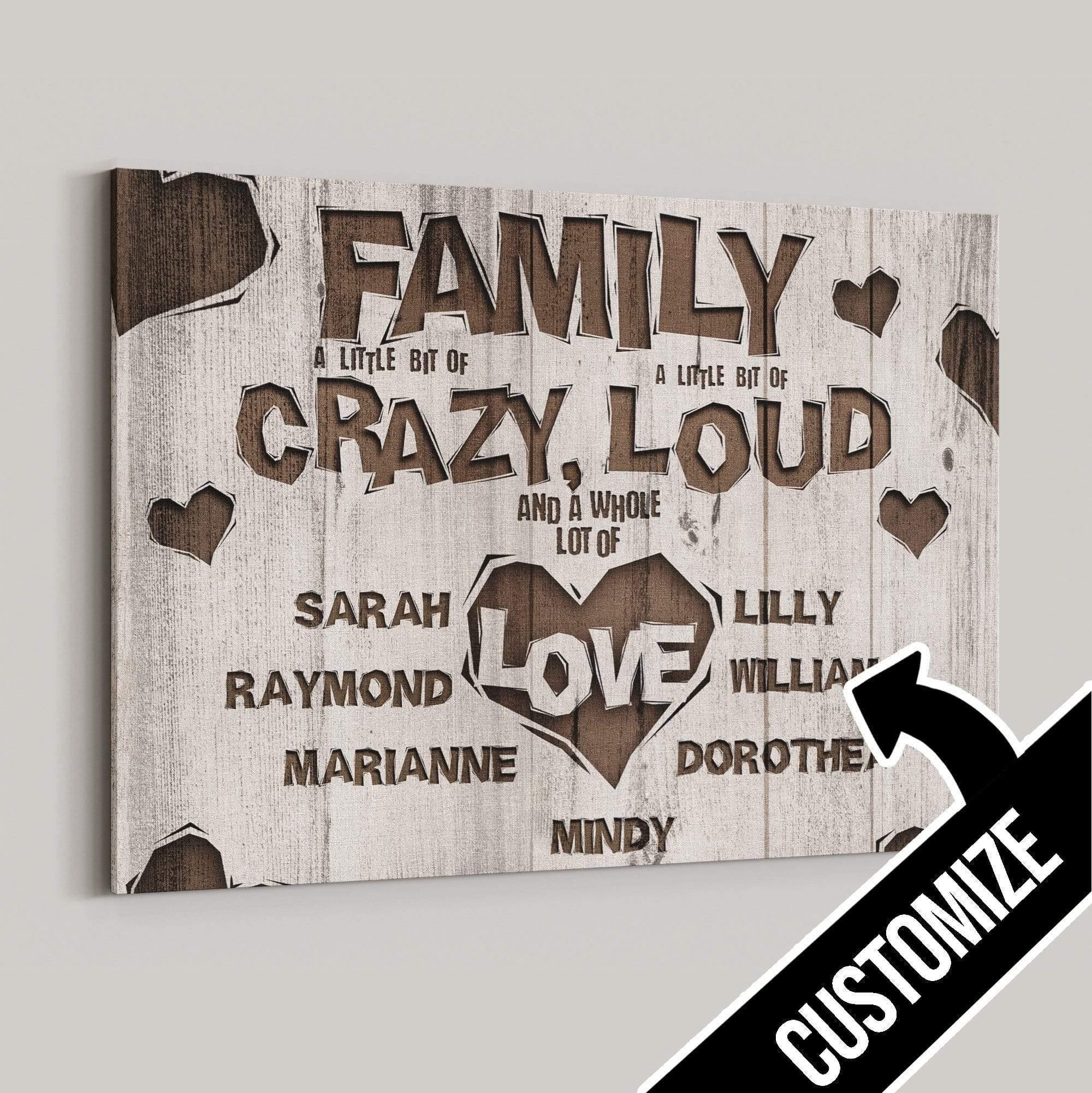 [Personalized Name] Family Love – Best Gift Idea Dad, Gift For Home Decor, Gift For Family – Horizontal Canvas Matte Canvas Wall Art