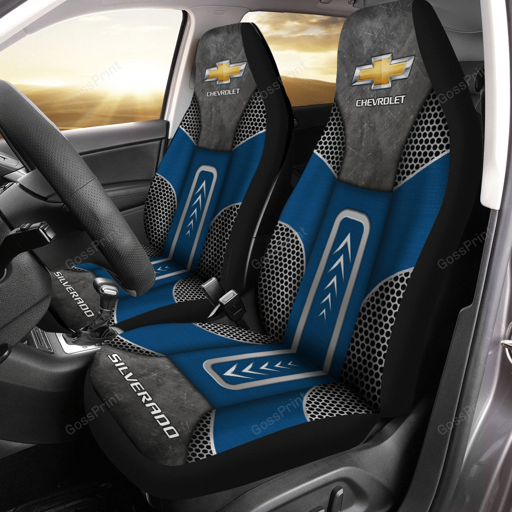 Chevrolet Silverado Car Seat Cover (Set Of 2) Ver10 (Blue)