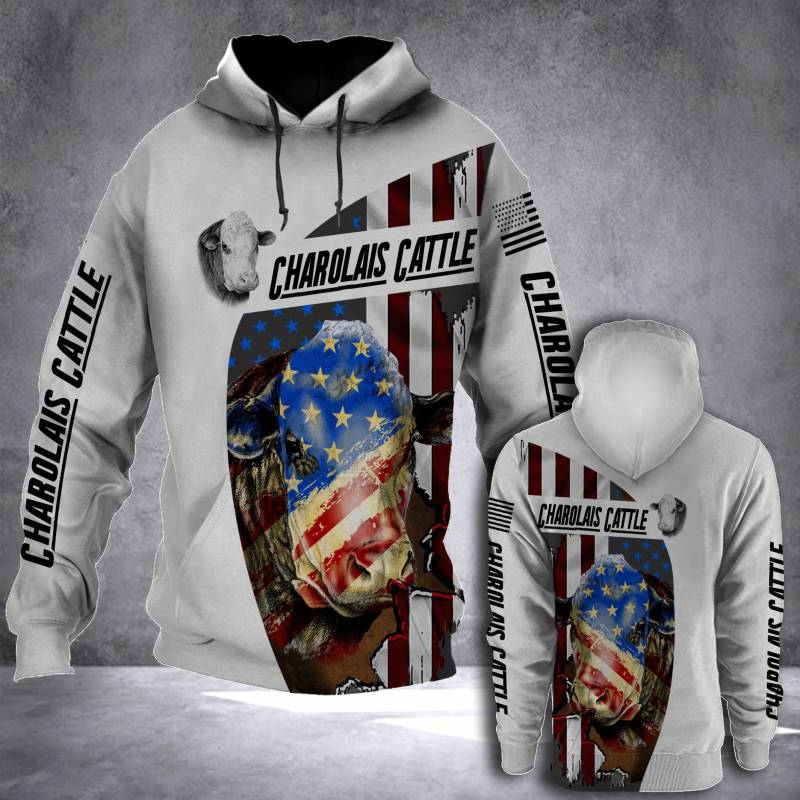 Animal Cale Charolais Flag Hoodie