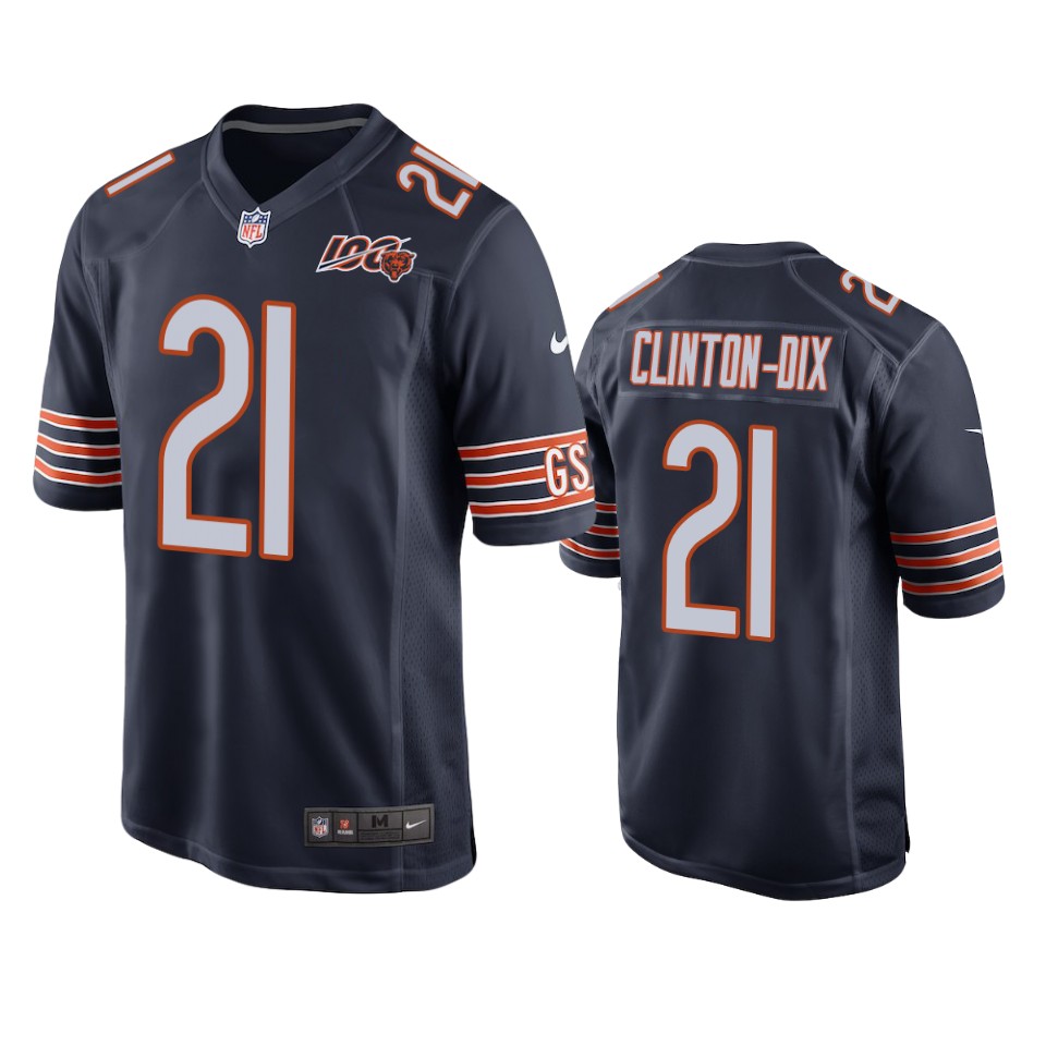 Chicago Bears Ha Ha Clinton-dix Navy 100th Season Game Jersey – Mens