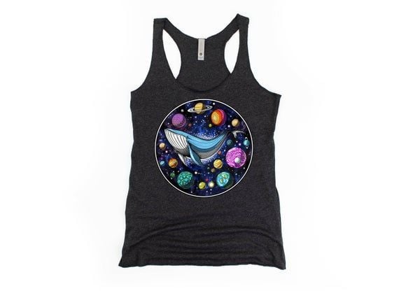 Buy Now This Psychedelic Space Whale  Triblend Racerback Tank Soft Lightweight