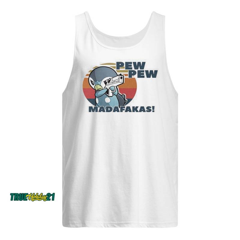 Penguin pew pew madafakes vintage retro shirt Men’s Tank Top