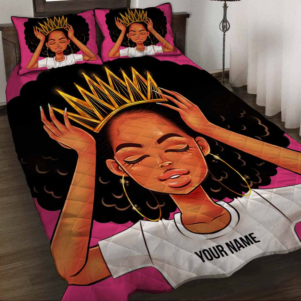 Black Queen – Personalized African American Quilt Set 1121