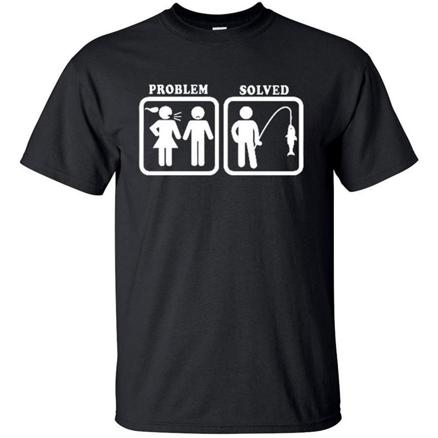 Adult Men’S Problem Solved Funny Fishing T Shirt