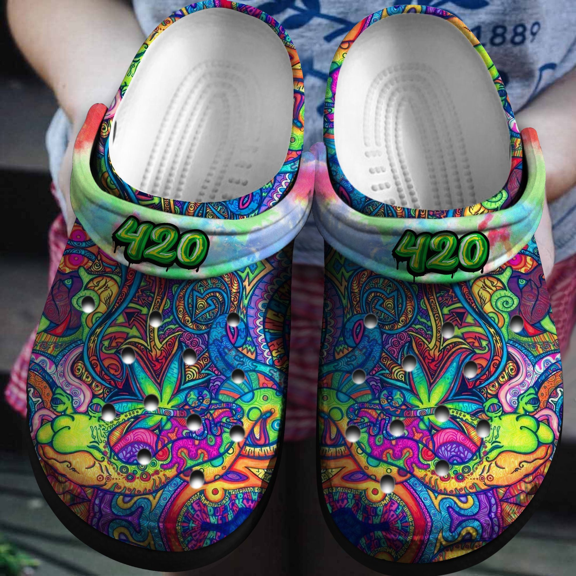 Colorful Hippie Pattern Crocs Shoes Clogs – Hippie Art Custom Crocs Shoes Clogs Birthday Gift For Men Women Boy Girl