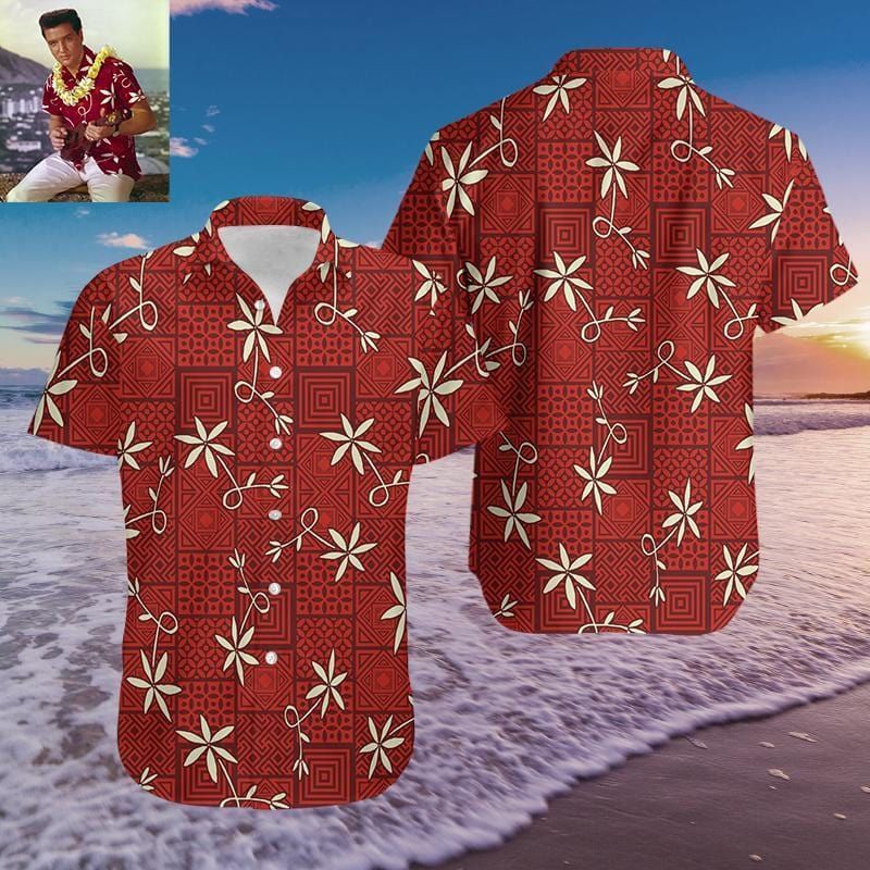 Hottest Elvis Red Hawaii Aloha Shirts Ha77976