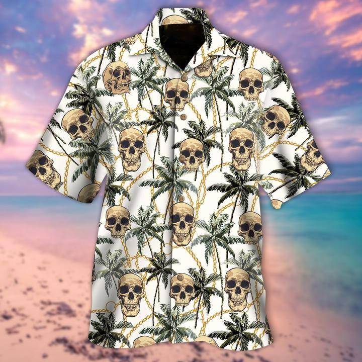 Golden Skull Hawaii Shirt For Men Women Ha57293